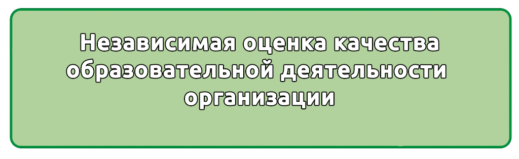 Независимая оценка качества образовательной деятельности организации